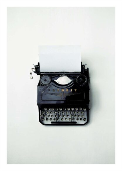 Ancient typewriter poster