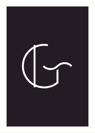 Calligraphy big letter g black poster