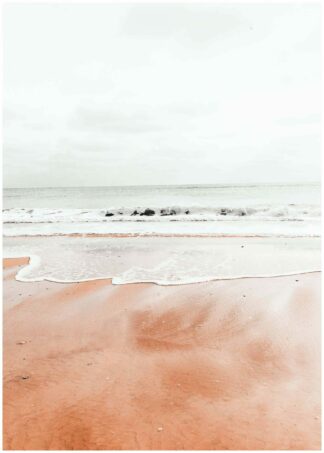 waves on the brown sand poster