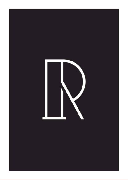 Calligraphy big letter r black poster