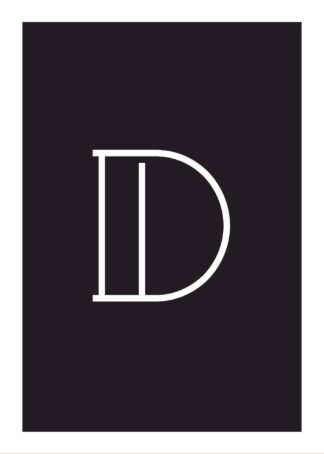 Calligraphy big letter d black poster