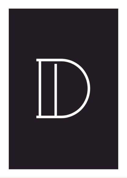 Calligraphy big letter d black poster