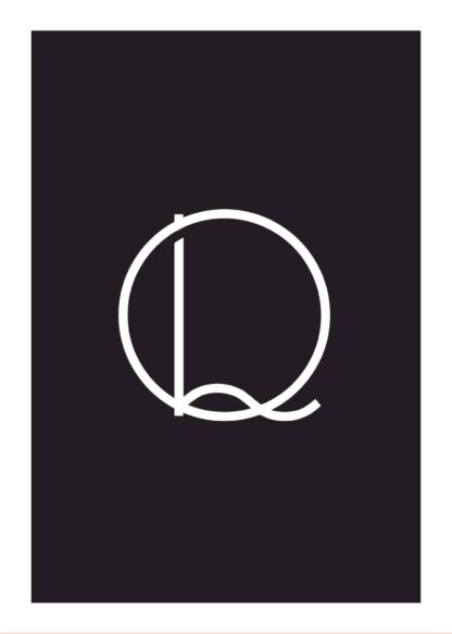 Calligraphy big letter q black poster