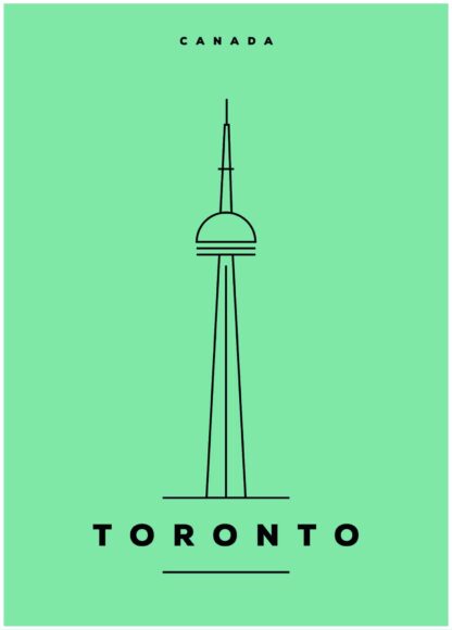 toronto illustration  on green background poster