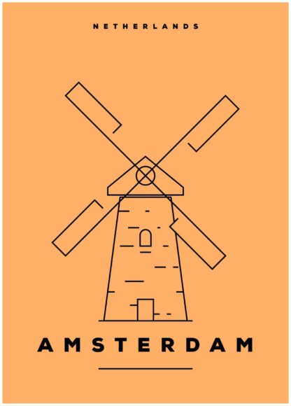 Amsterdam illustration poster