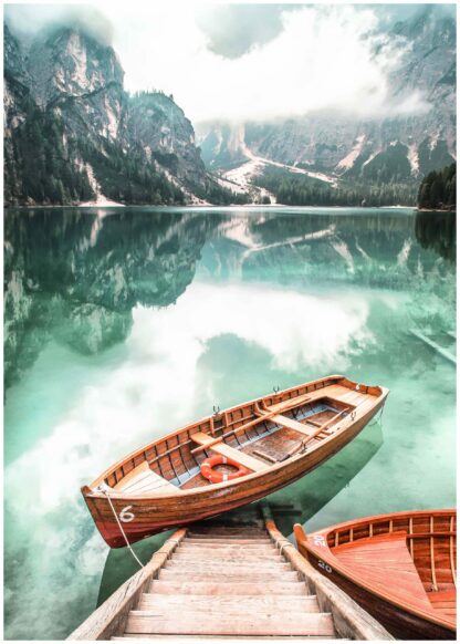 brown gondola on body of water poster