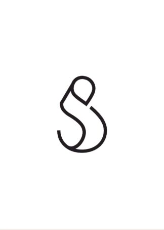 Calligraphy big letter s white poster