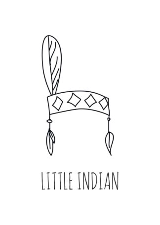 Simple Indian headdress illustration poster