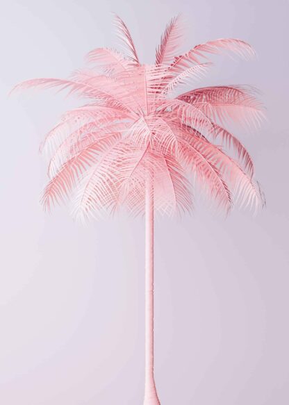 Pastel pink palm tree poster