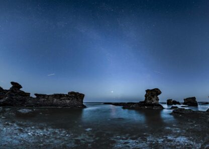 Rauks in Baltic sea of Gotland at night poster