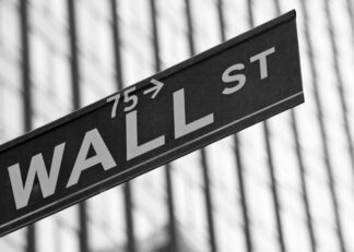 Wall Street sign black and white photograph poster