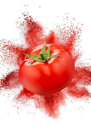 Tomato in the white background poster