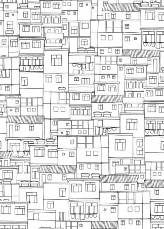 Favelas seamless pattern illustration poster