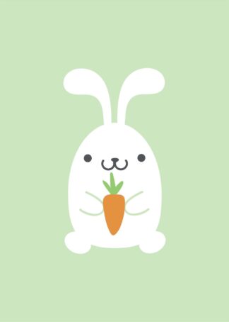 A happy little bunny illustration poster