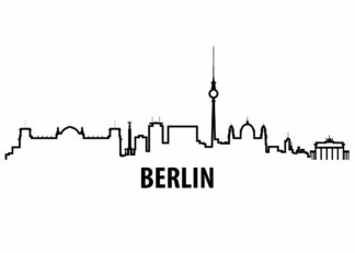 Berlin outline illustration poster