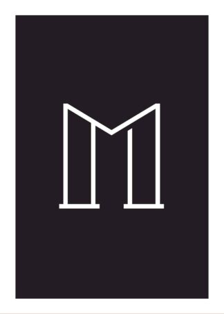 Calligraphy big letter m black poster