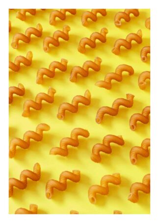 Macaroni pasta on yellow background poster