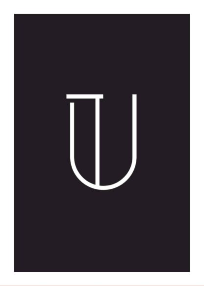 Calligraphy big letter u black poster