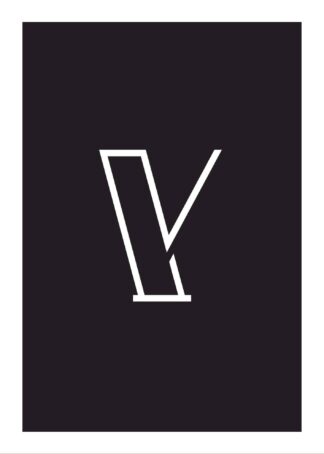 Calligraphy big letter y black poster