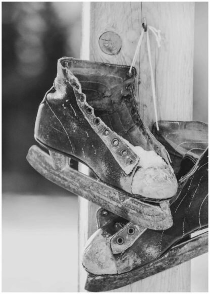 old ice skates poster